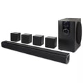 5.1-Channel Bluetooth Home Theater System, 6-Surround Speakers with Wired Connections, Learning Remote Capability, Black