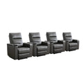 33.1'' Wide Modern Faux Leather Power Reclining Home Theater Individual Seat with Cup Holders (Set of 4)