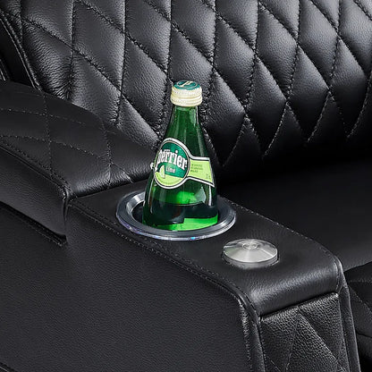 Haiylee Zero Gravity Home Theater Seating Top Grain Leather Recliner Sofa Power Headrest Footrest