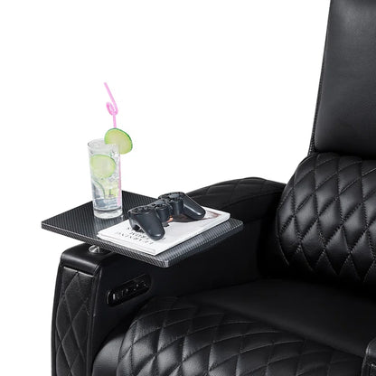 Haiylee Zero Gravity Home Theater Seating Top Grain Leather Recliner Sofa Power Headrest Footrest