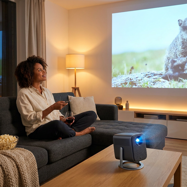 Home Theater Projector Built for Immersive Entertainment, Native 1080P 4K Support, WiFi Bluetooth, Auto Focus